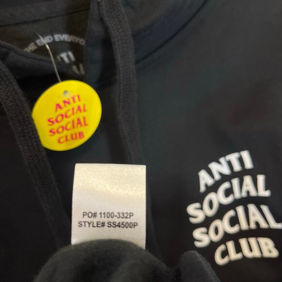 •NWT• Black Anti Social Social Club Bird of Paradise Hoodie Men’s XL - Picture 6 of 8